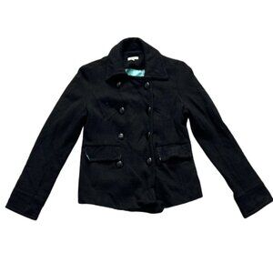 Sashimi Women's Black Double-Breasted Peacoat Size S